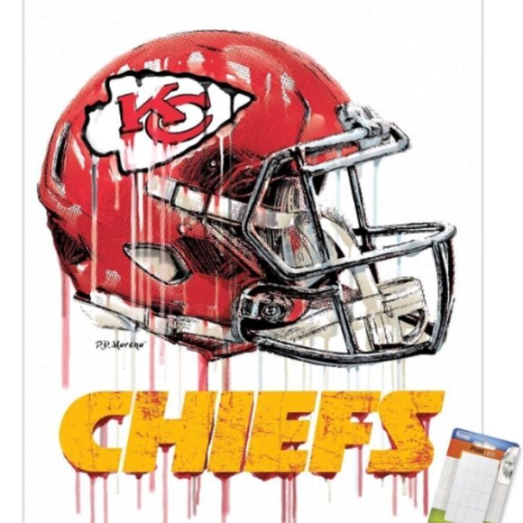 NFL Kansas City Chiefs - Drip Helmet 20 Wall Poster, 22.375" x 34", Poster - Picture 3 of 5
